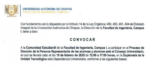 Convocatoria para elección del Consejo Universitario